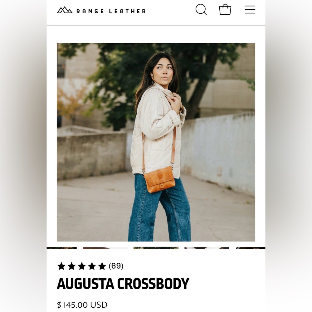 Range Leather Augusta Crossbody Bag - Tan